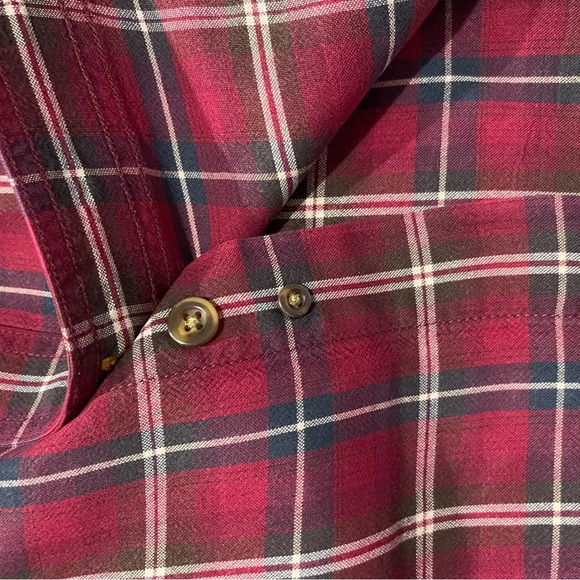 Carhartt Red Plaid Button Down Shirt Size Medium Relaxed Fit Cotton 2 Pocket - Picture 7 of 13